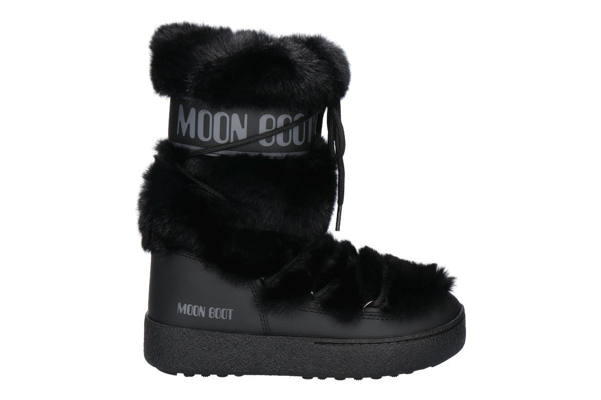 Moon Boot Women's Snow Boot ICON FAUX FUR- black